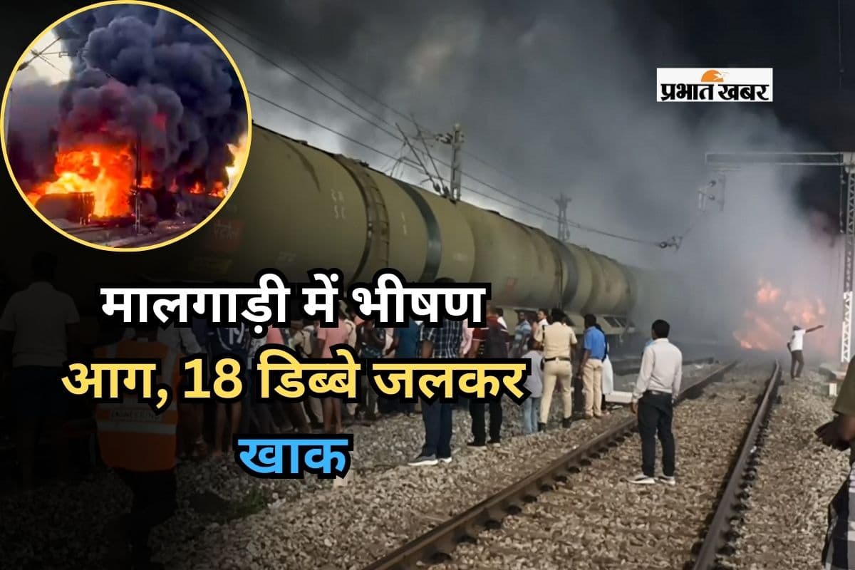 Tamil Nadu Burning Train Video: मालगाड़ी में भीषण आग का देखें भयावह वीडियो, 18 डिब्बे जलकर खाक, 11 ट्रेन रद्द