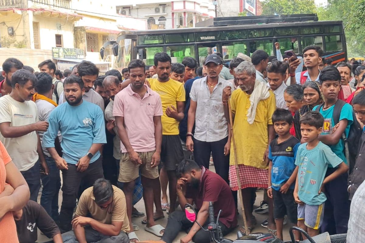 Bihar Accident high speed truck ran over young man people created ruckus