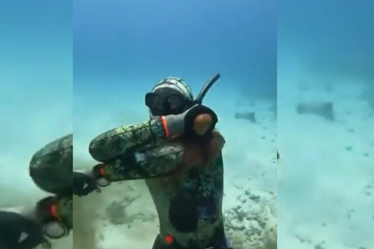 Viral Video: पानी के अंदर ऑक्टोपस पकड़ रहा था शख्स, हो गया उल्टा! जान के पड़ गए लाले