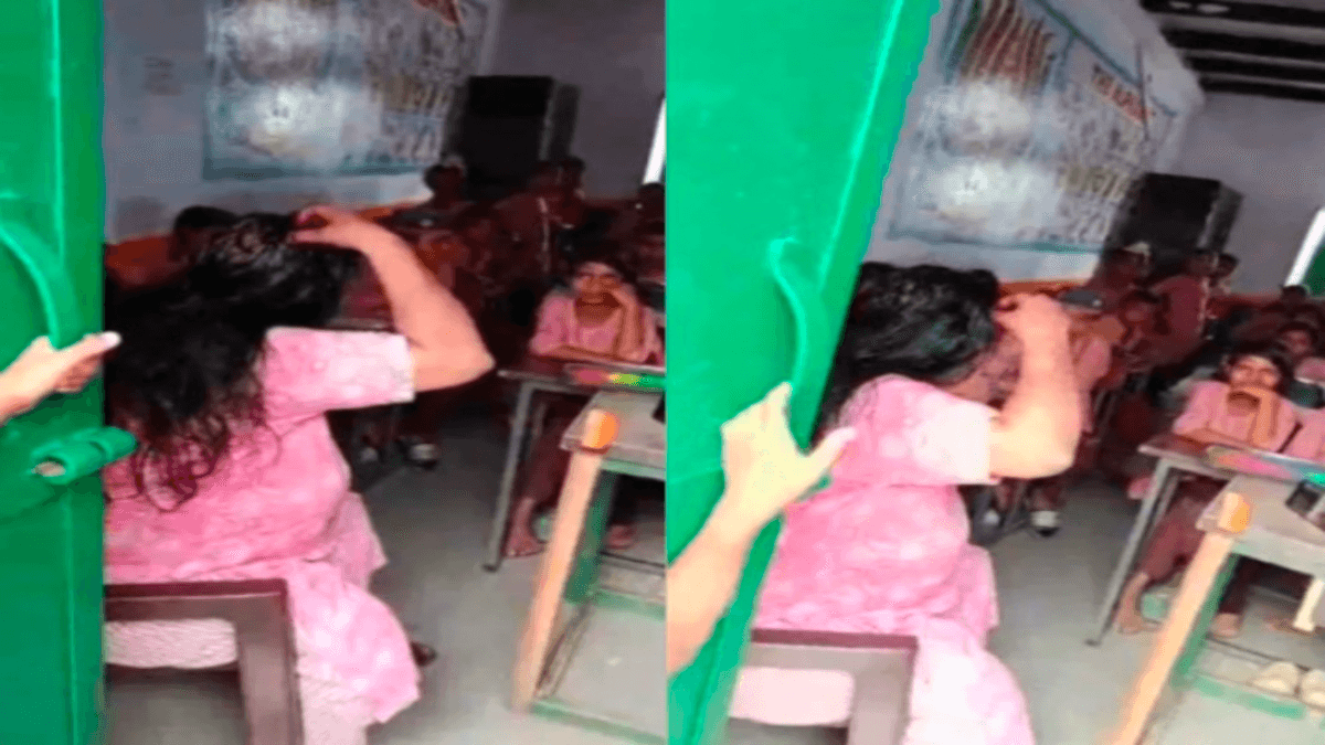 मूंडाखेड़ा स्कूल में हंगामा: गाना सुनते हुए बालों में चंपी करती शिक्षिका ने अभिभावकों को पीटा, वीडियो वायरल