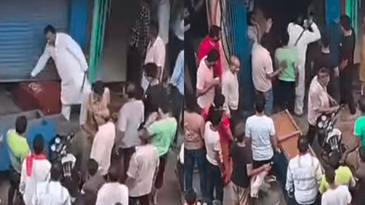 प्रयागराज में दिन-दहाड़े भाजपा नेता की गुंडई: दुकान विवाद में युवक को डंडों से पीटा, सड़क पर घसीटा, वीडियो वायरल