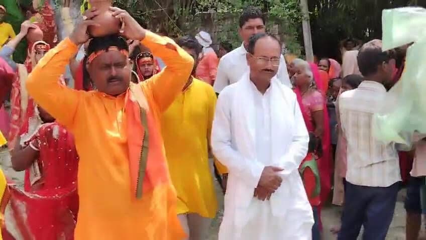Samastipur News:प्राण-प्रतिष्ठा को लेकर निकाली गई कलश यात्रा