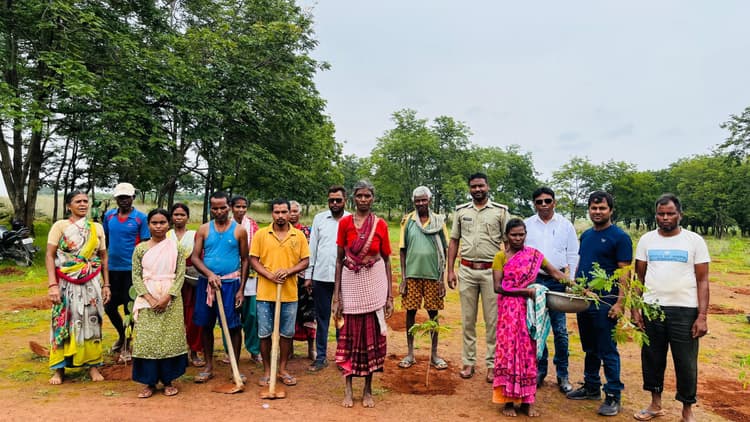 वन विभाग ने 1000 पौधे लगाये