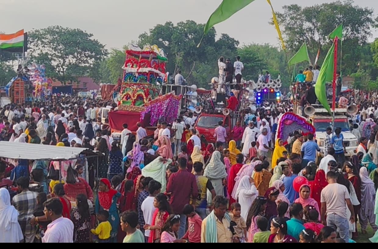 ताजिया जुलूस में लहराया तिरंगा, देश में एकता व अखंडता का दिया संदेश