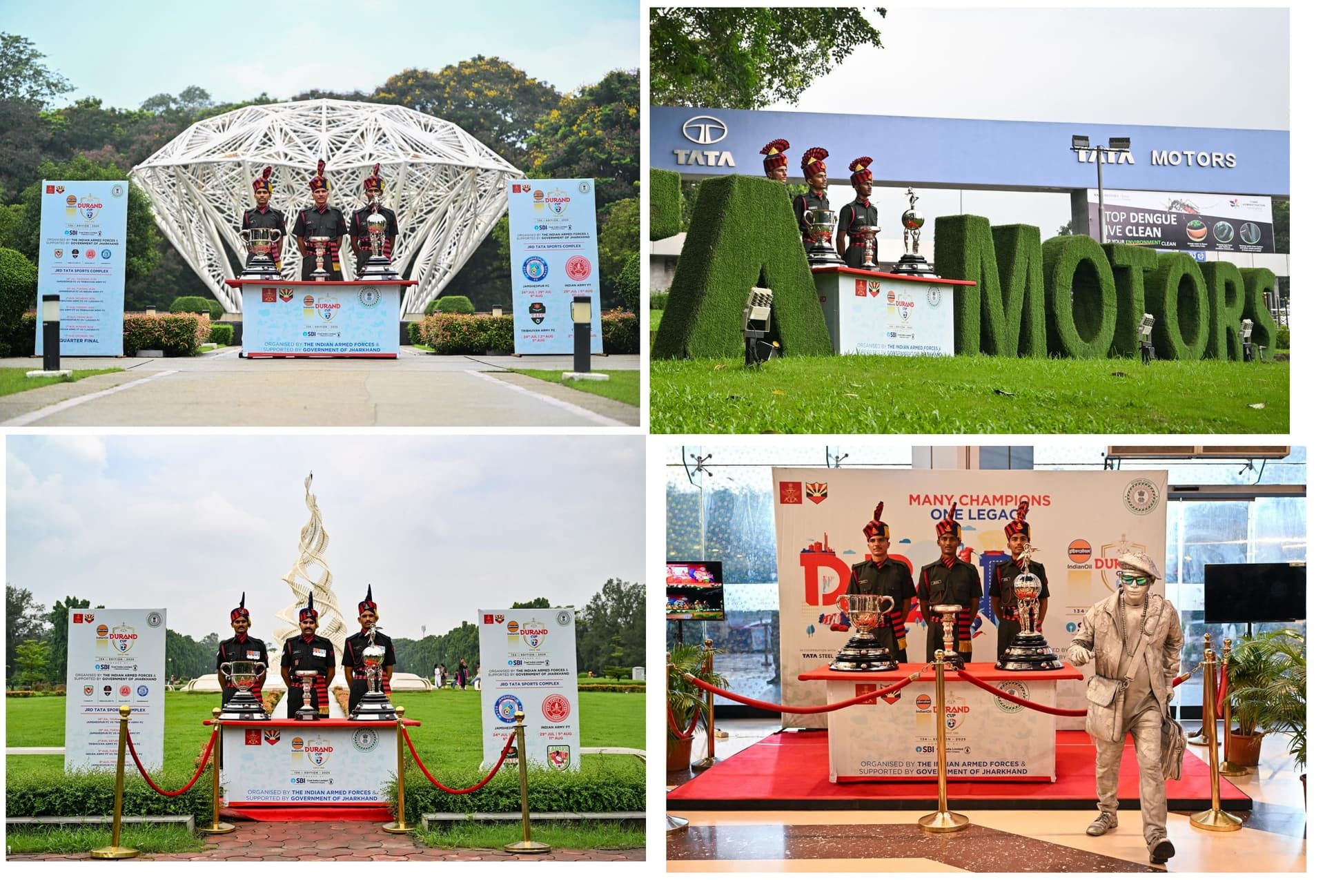 Durand cup trophy tour jamshedpur : दूसरे दिन भी डूरंड कप ट्रॉफी को शहर में किया गया प्रदर्शित