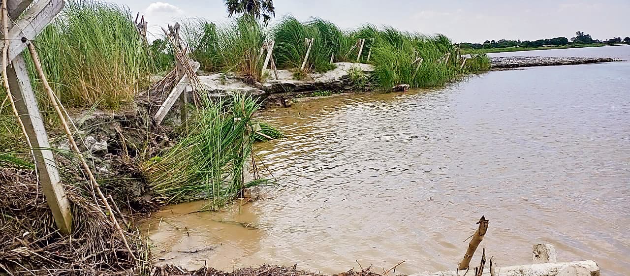 Gopalganj News  : गंडक नदी में बढ़ते-घटते जल स्तर से भसहीं के किनारे हो रहा कटाव, लोगों में दहशत