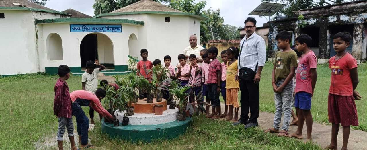 सारठ के बेलवरना स्कूल में बच्चों ने लगाये 50 पौधे