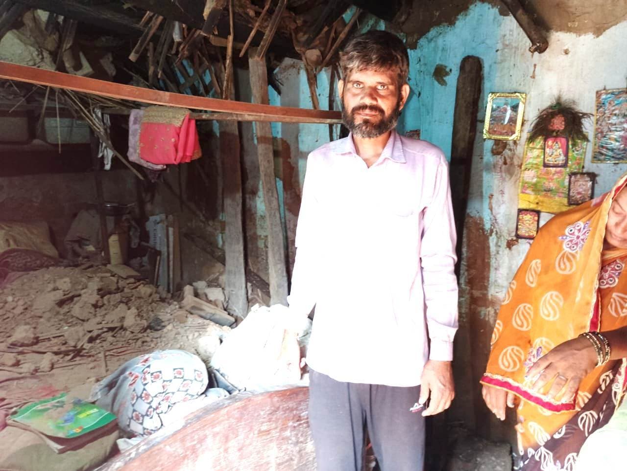 बारिश से कनाप में गिरा घर, महिला व बच्चा घायल