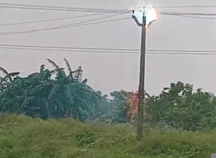 बारिश के दौरान कृषि फीडर का 11 हजार वोल्ट तार गिरा, दुर्घटना टली