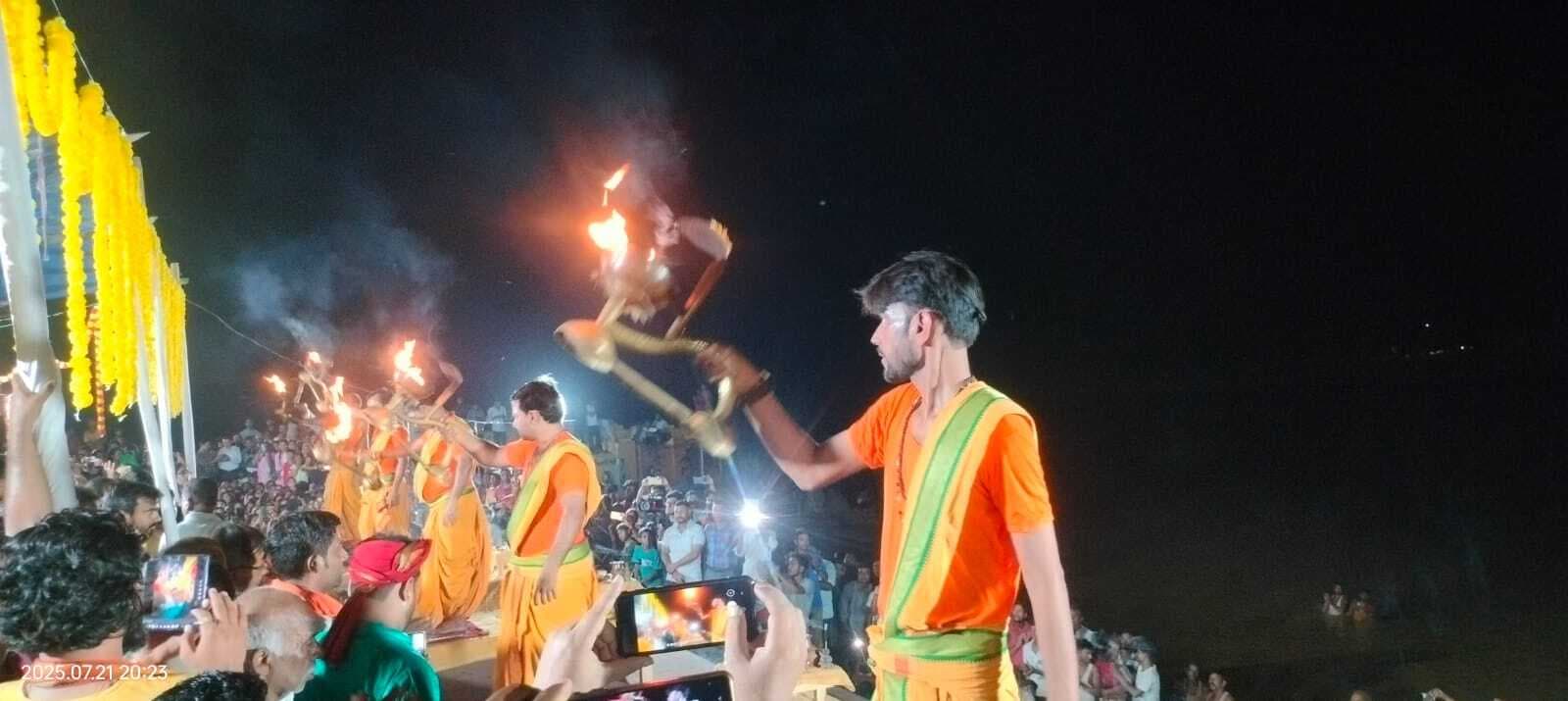 पंचदेवता घाट पर पहली बार हुई गंगा आरती