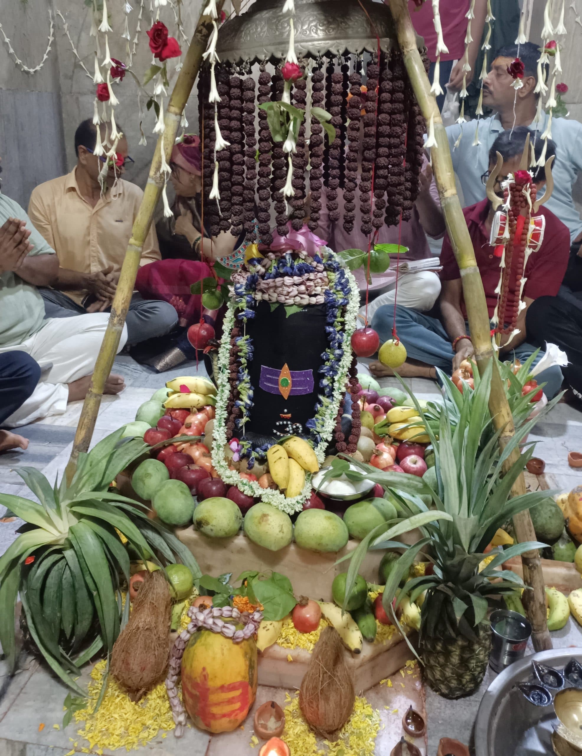 Dhanbad News : भूईफोड़ मंदिर में ताजा फलों से हुआ बाबा भोलेनाथ का शृंगार