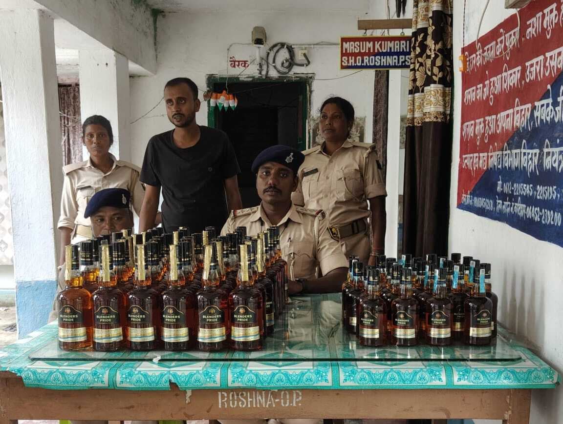 44.250 लीटर शराब के साथ तस्कर गिरफ्तार, वाहन जब्त