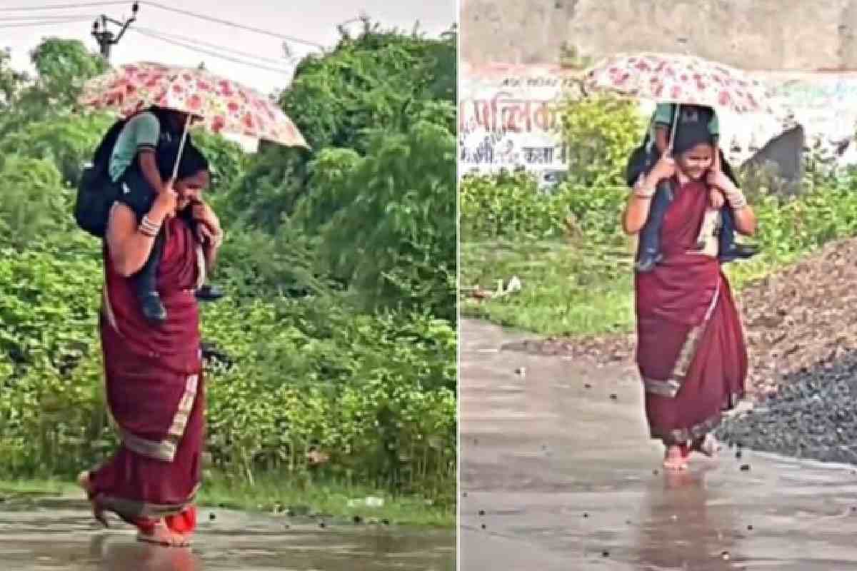 Viral Video : मां तो आखिर मां होती है, बरसात में 14 सेकंड का वीडियो देखकर आप भी कहेंगे ये बात