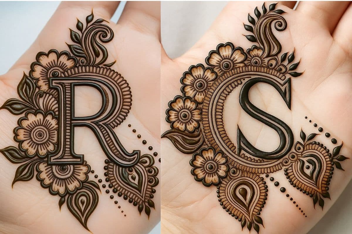 Hartalika Teej Mehndi Design 2025:पिया के नाम का पहला अक्षर छिपाएं इन यूनिक अल्फाबेटिकल मेहंदी डिजाइनों में