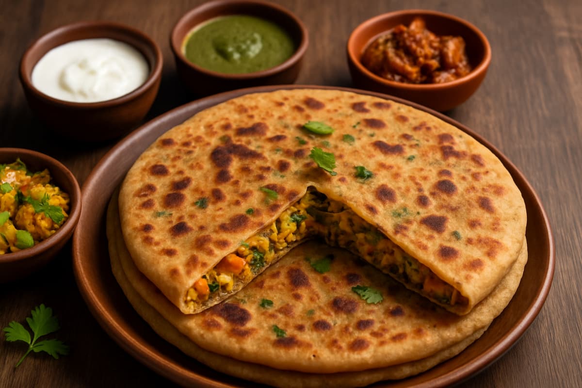 stuffed veg paratha recipe