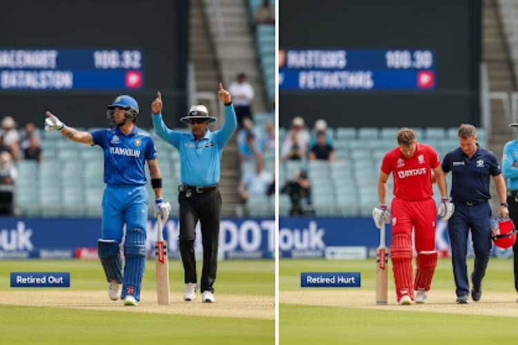 क्रिकेट में रिटायर्ड हर्ट और रिटायर्ड आउट में क्या फर्क है, टी20 में बढ़ रहा इसका चलन