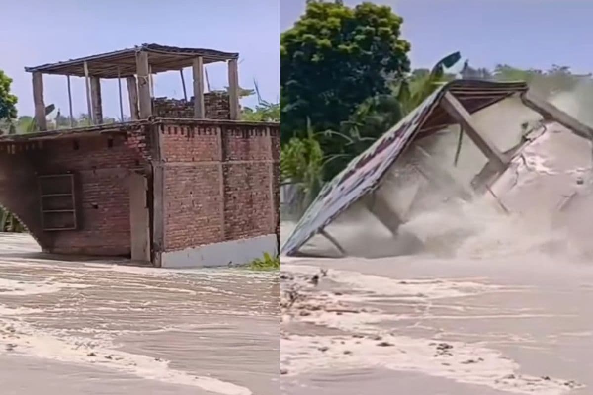 Bihar Flood Video: भागलपुर में गंगा में ढहकर गिर रहे घर, बाढ़ की तबाही का लाइव वीडियो देखिए