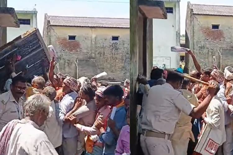 Video: बिहार में यूरिया लेने की होड़, खिड़की तोड़ी, पुलिसकर्मी ने चलायी लाठी