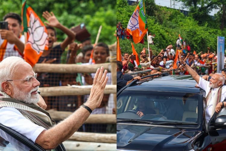 Video: बिहार में सिक्स लेन पुल पर टहलने लगे पीएम मोदी, सिमरिया धाम में ऐसे उमड़ी लोगों की भीड़