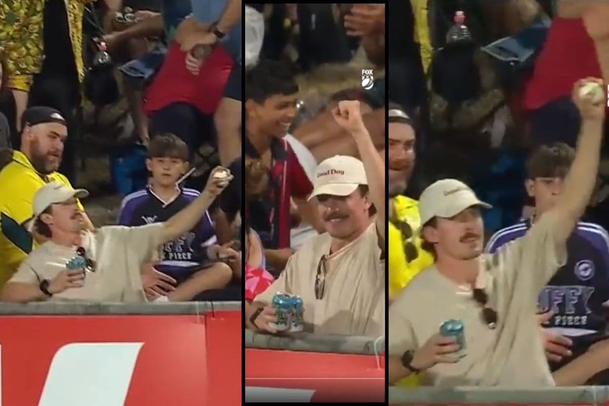 Video: दाएं हाथ में दो बीयर कैन, बाएं हाथ से दिखाया जादू, स्टैंड्स में इस दर्शक ने पकड़ा हैरान करने वाला कैच