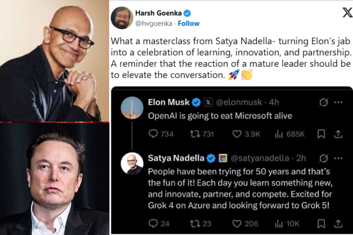 Musk के तंज पर Nadella के जवाब को हर्ष गोयनका ने बताया लीडरशिप की मास्टरक्लास, आप भी देखें