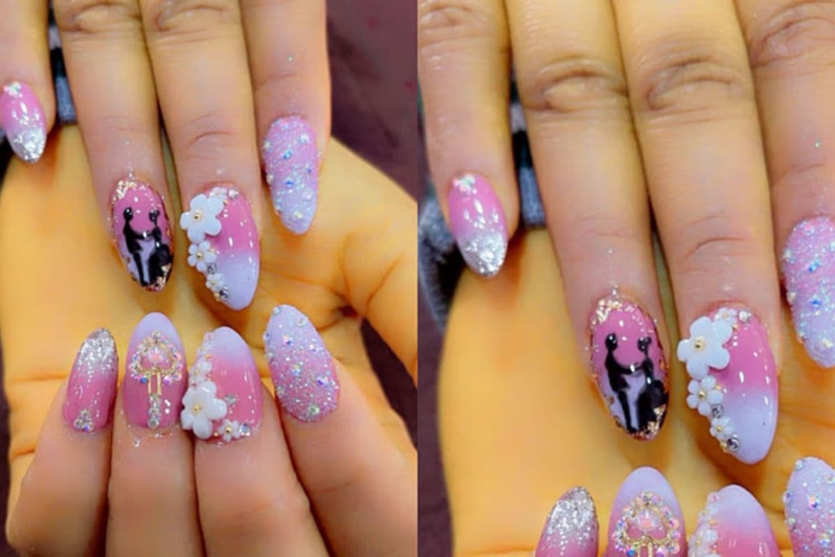 Hariyali Teej nail art