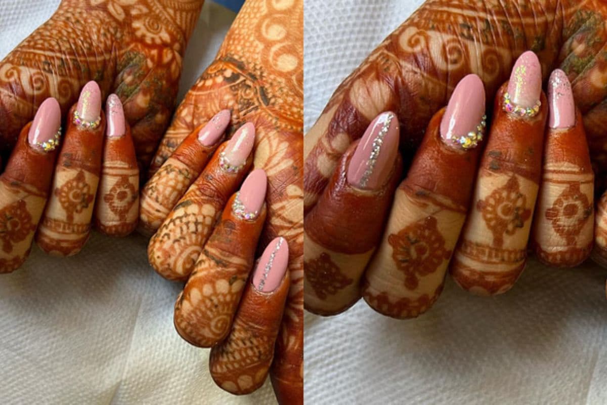 Hariyali Teej nail art 