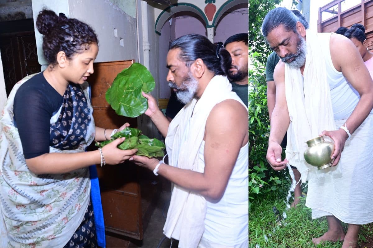 रामगढ़ के नेमरा में गुरुजी के श्राद्धकर्म का चौथा दिन, सीएम हेमंत सोरेन ने निभायी बाबा को भोजन परोसने की रस्म