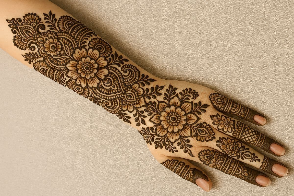 Hartalika Teej Mehndi Design: इस हरतालिका तीज हाथों पर लगाएं शगुन वाली AI मेहंदी डिजाइन