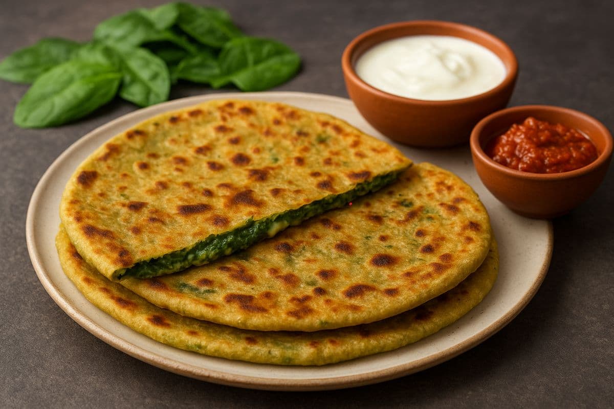 Palak Cheese Paratha Recipe