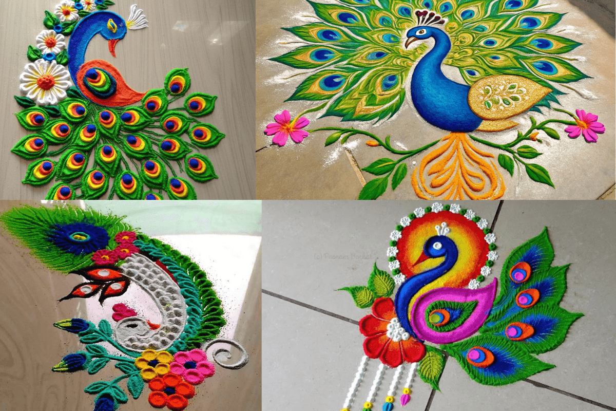 Peacock Rangoli Designs: जन्माष्टमी पर बनाएं खूबसूरत मोर वाली रंगोली, देखें टॉप और ट्रेंडिंग डिजाइंस Peacock Rangoli Designs: जन्माष्टमी पर बनाएं खूबसूरत मोर वाली रंगोली, देखें टॉप और ट्रेंडिंग डिजाइंस