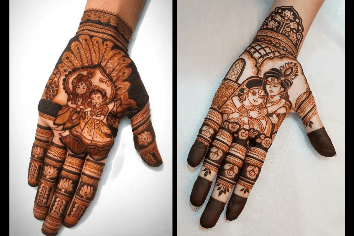 Radha Krishna Mehndi Design