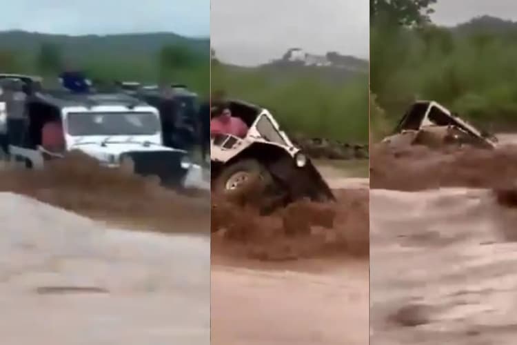 SUV को था अपने वजूद पर गुमान, पानी ने याद दिला दी नानी, देखें VIDEO