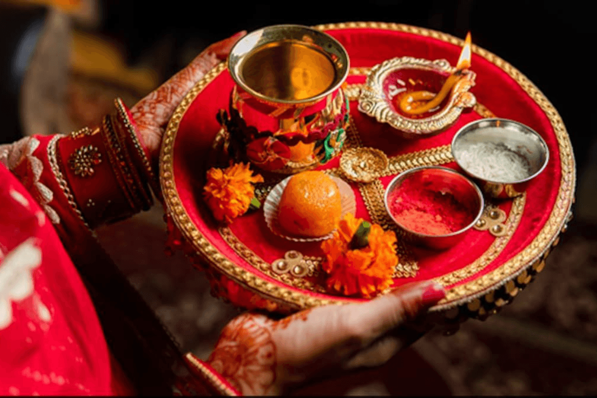 Sargi thali for Hartalika Teej