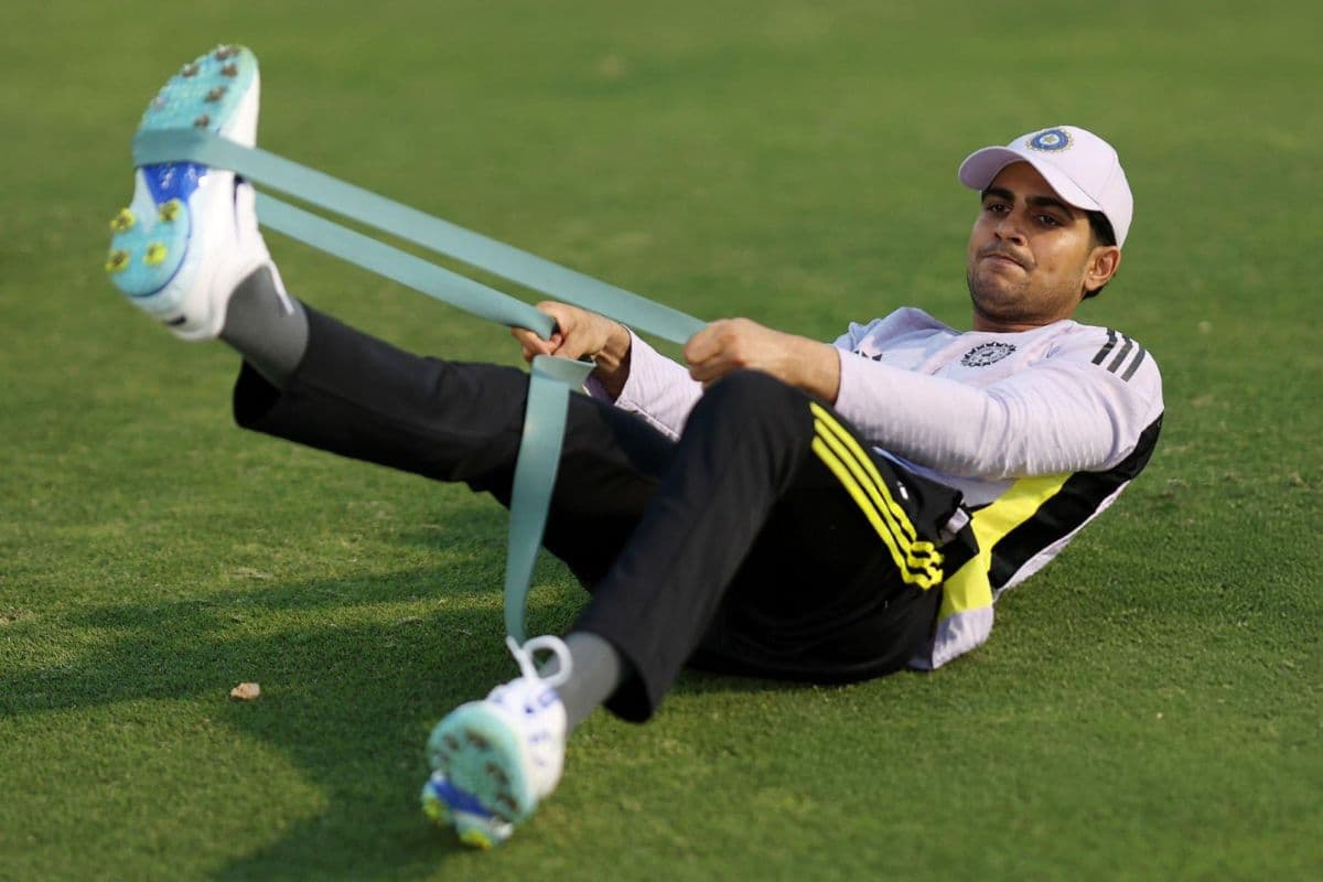 Shubman Gill during practice session