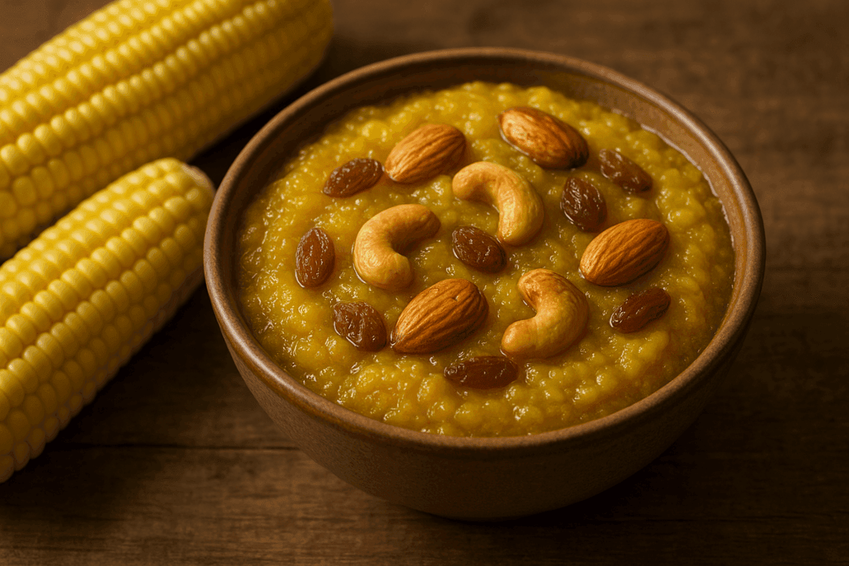 Sweet Corn Halwa Dish 