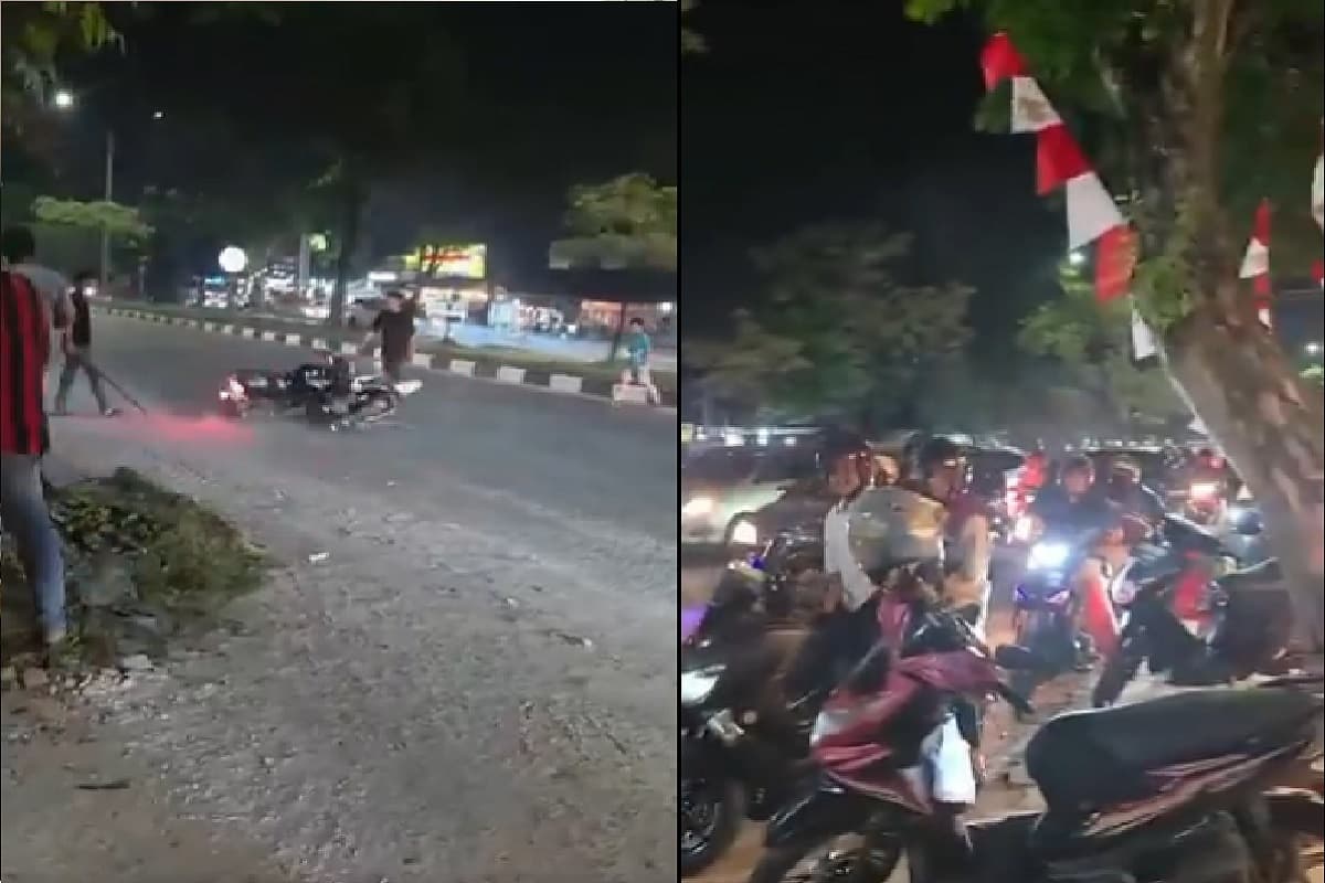 बीच सड़क पर स्कूटर-बाइक की 'लीप लॉकिंग' जंग! नहीं देखी होगी ऐसी लड़ाई