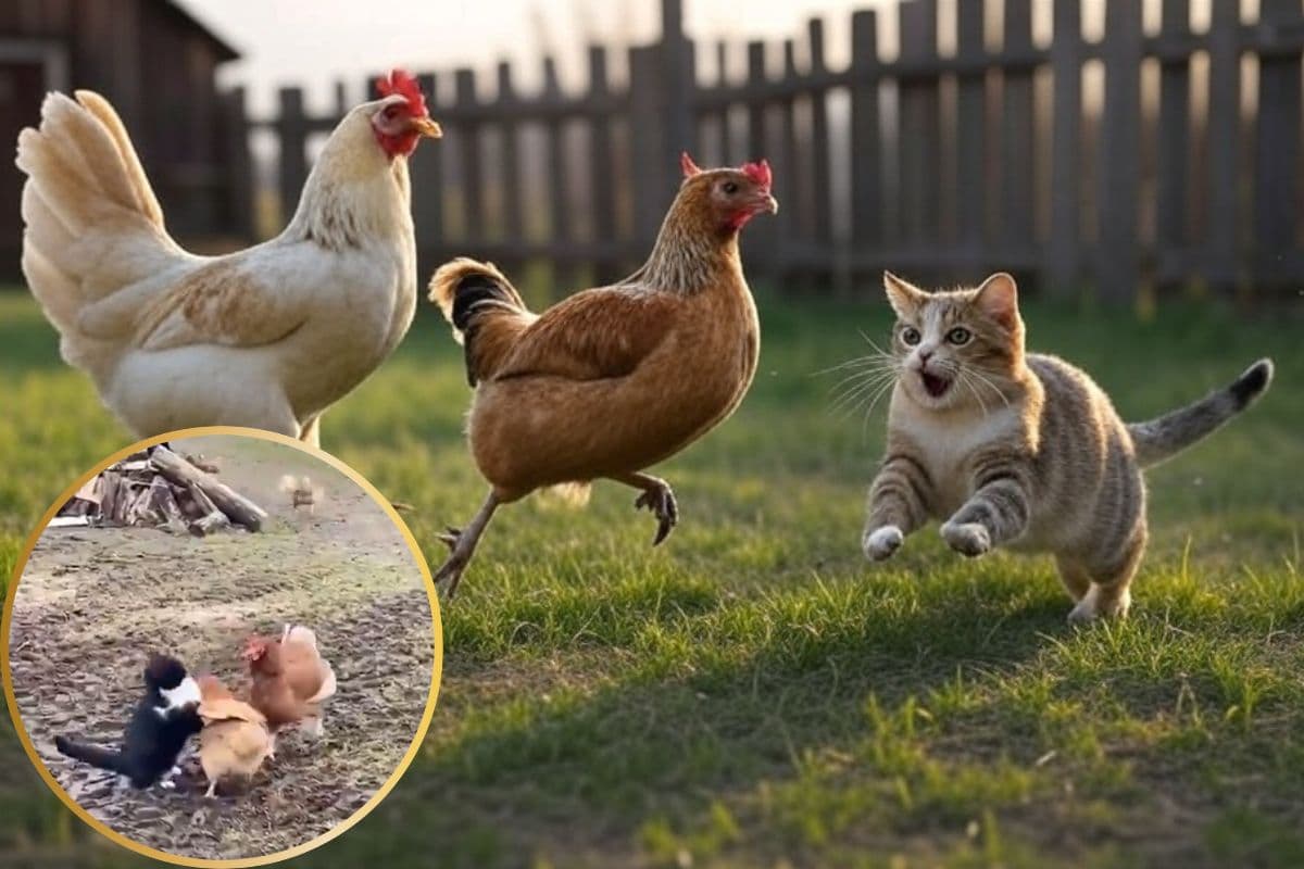 Viral Video: मुर्गियों ने किया हमला तो दुम दबाकर भागी बिल्ली, वीडियो देख आ जाएगी हंसी