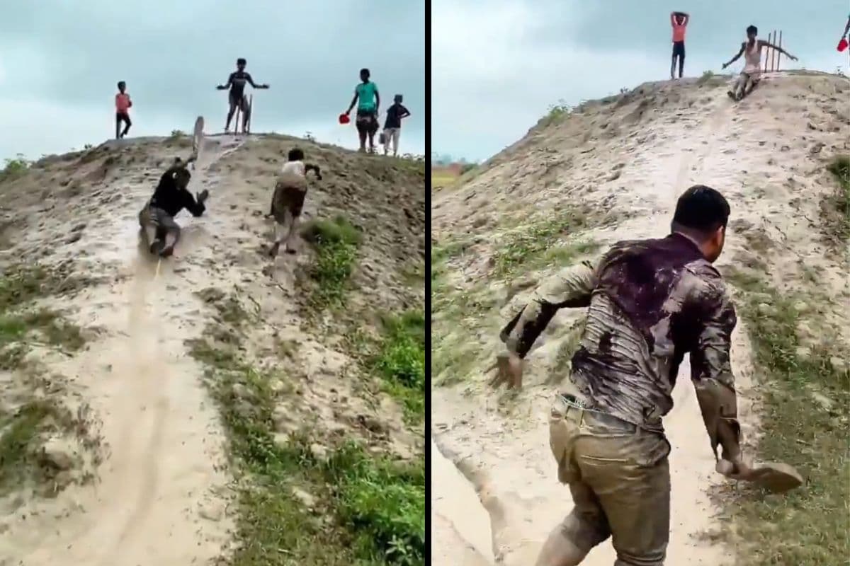 Viral Video: रन लेने के लिए चढ़ना होगा पहाड़, रनआउट का टेंशन भी खत्म, देखें फनी वीडियो