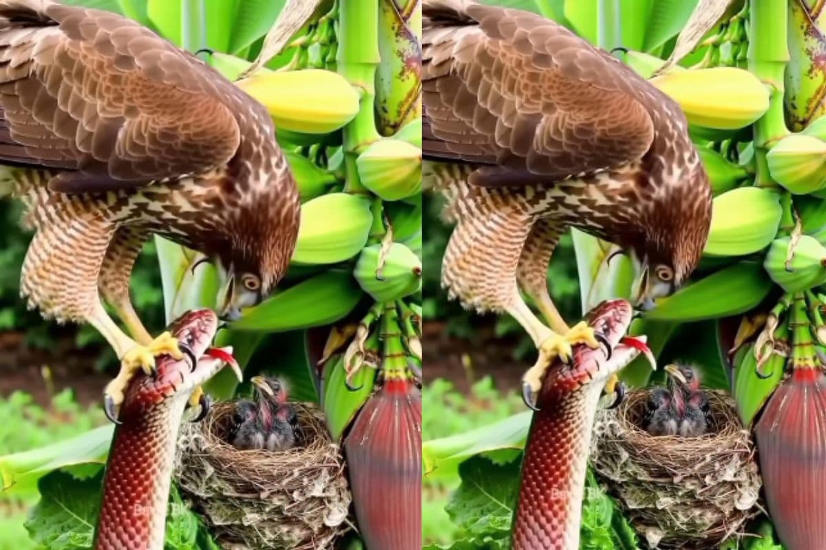 Viral Video snake and hawk fight