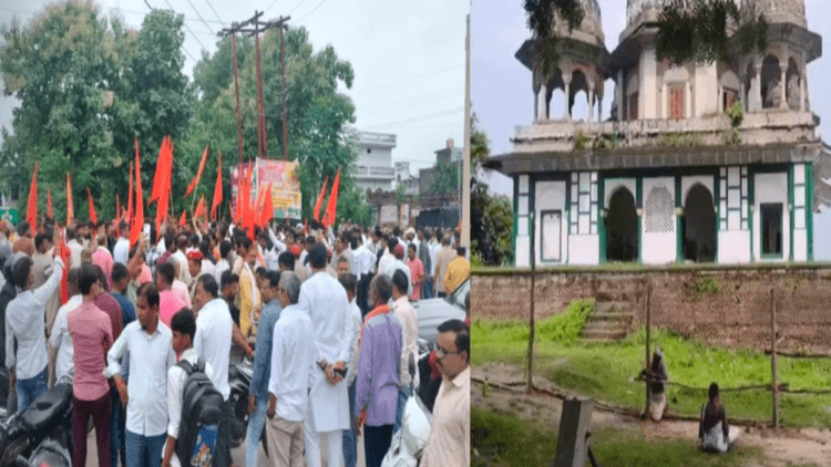 फतेहपुर में मकबरा विवाद: भगवा झंडा, तोड़फोड़ और पथराव से तनाव, शहर छावनी में तब्दील