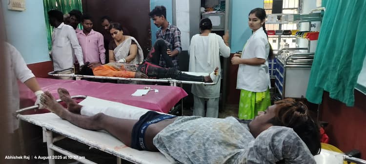 वाहन के धक्के से बाइक सवार जीजा-साला घायल, रेफर