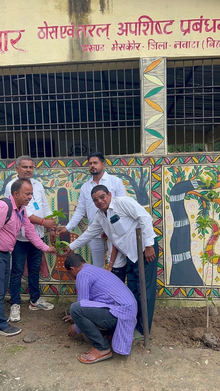 पंचायत सहवाजपुर सराय में  किया गया पौधारोपण