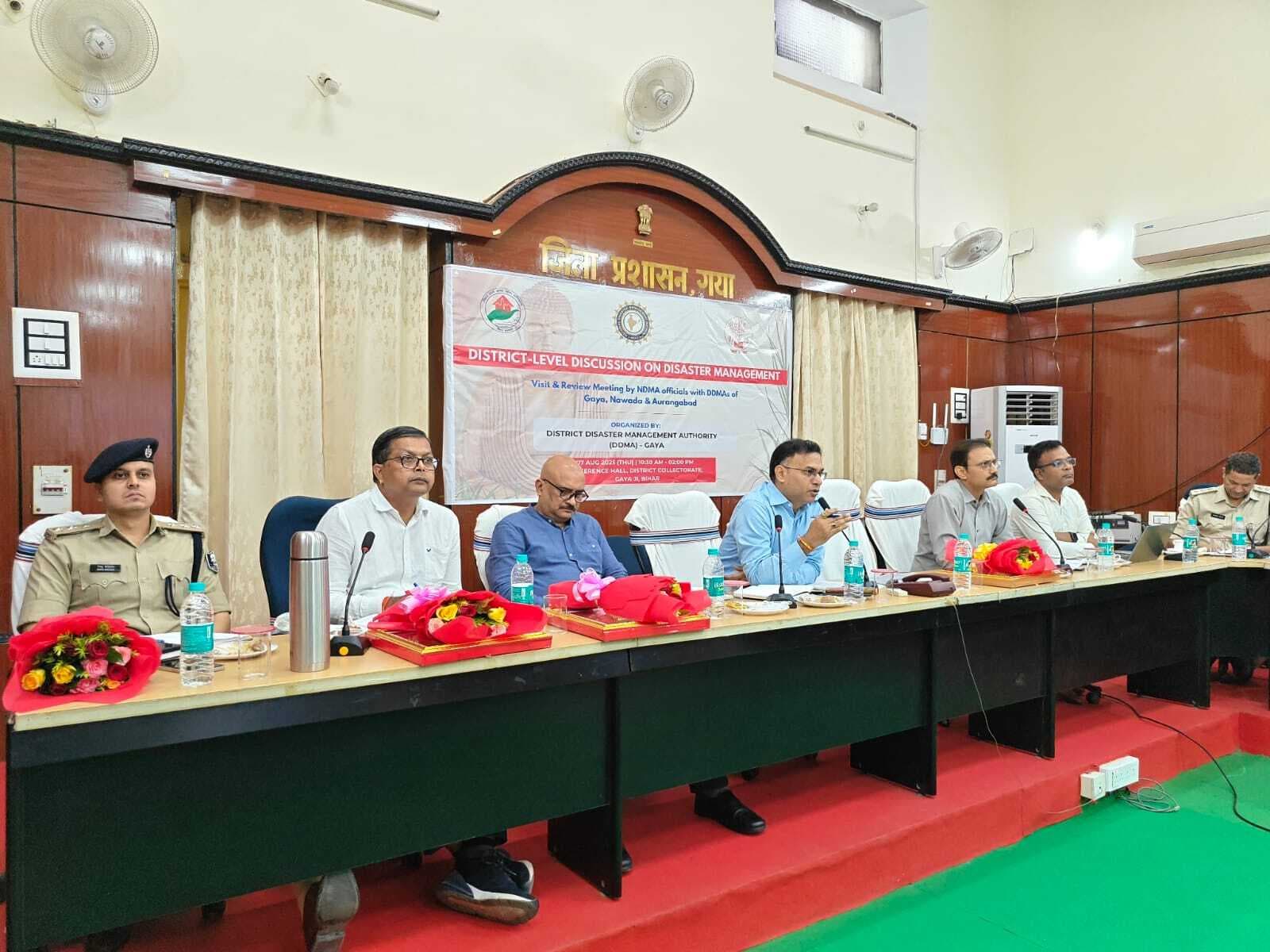 राष्ट्रीय आपदा प्रबंधन प्राधिकरण के सदस्य पहुंचे गया जी