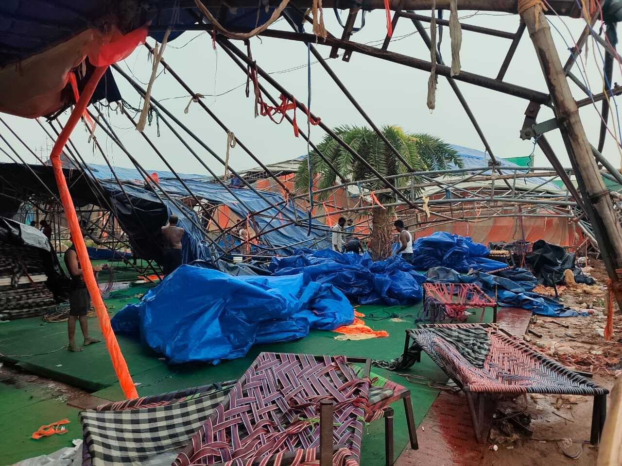 दर्शनियाटीकर में टेंट सिटी का पंडाल गिरा, कोई हताहत नहीं