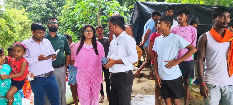 hajipur news. देसरी के नये इलाकों में घुसा बाढ़ का पानी