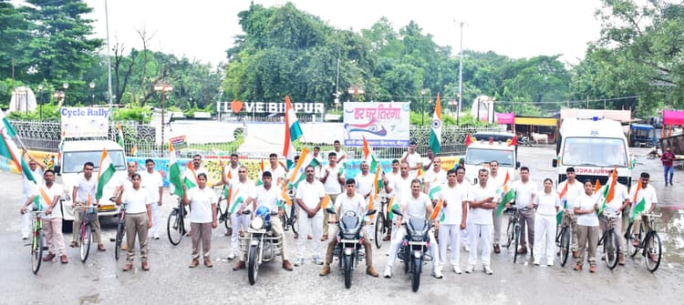 45वीं वाहिनी एसएसबी ने ''''हर घर तिरंगा'''' के तहत निकाली साइकिल रैली