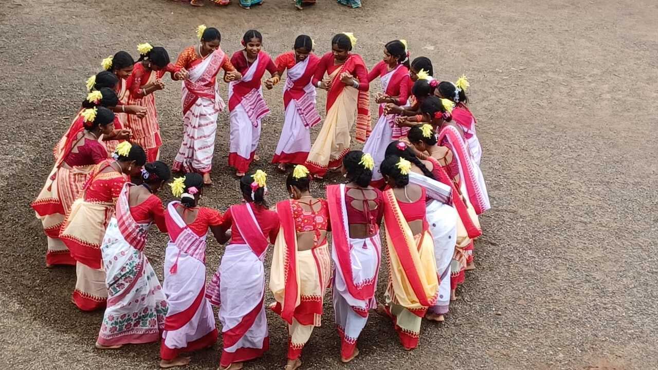 आदिवासी दिवस : सांस्कृतिक कार्यक्रम से छात्राओं ने मोहा मन