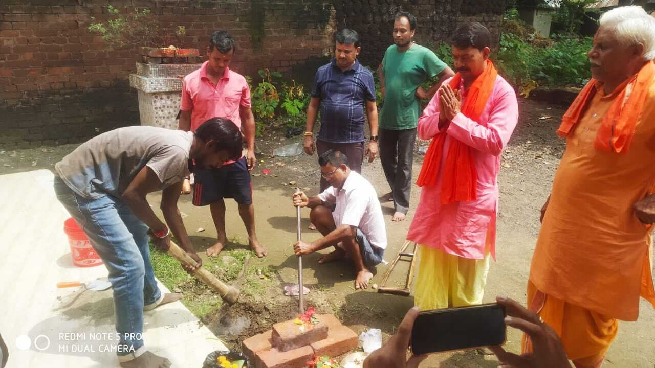 भव्य शिव मंदिर निर्माण के लिए भूमिपूजन, रखी आधारशिला
