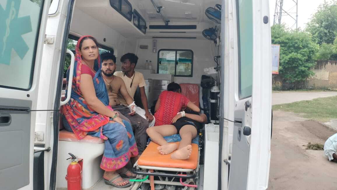 एनएच-80 पर घोड़ा से बचने को ले असंतुलित होकर गिरी बाइक, दो युवक गंभीर